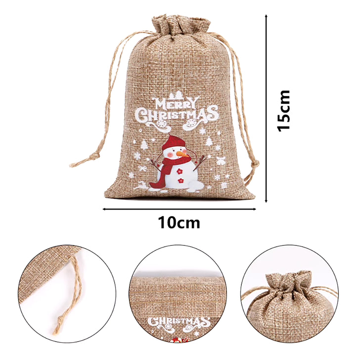 12Pc Christmas Velvet Bags Drawstring Pouch Candy Snack Gifts Bag for Xmas New Year Party Bracelet Jewelry Packaging Storage Bag