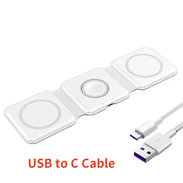 3 in 1 Charging Station for Iphone 15/14/13/12 Series, Travel Charger for Multiple Devices for Airpods 3/2/Pro,Apple Watch Serie