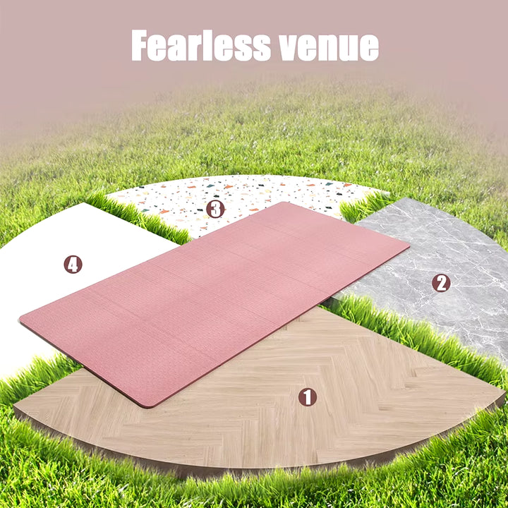 1Pc 4Mm Tpe Folding and Portable Yoga Mat with Dual-Sided Non-Slip Surface for Fitness