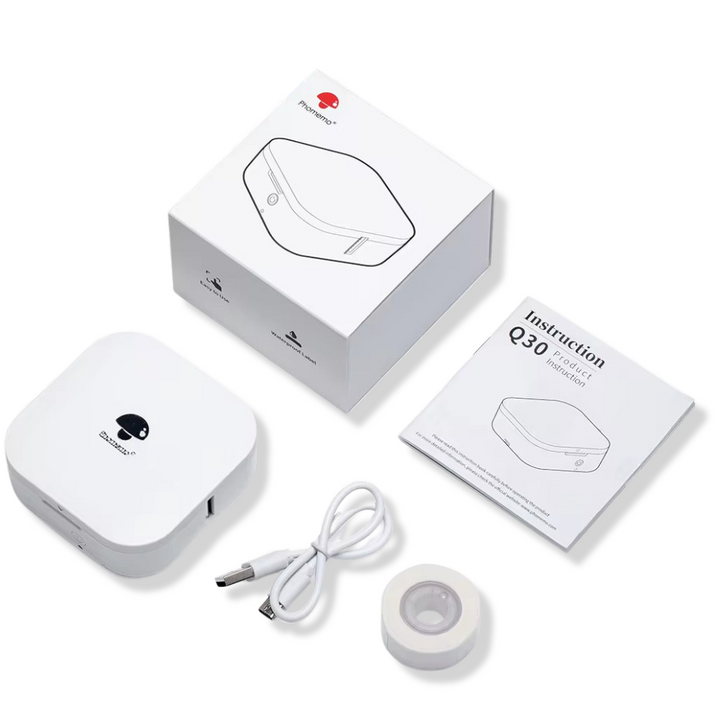 Phomemo Q30 Label Printer Mini Printer Pocket Thermal Label Maker Wireless Sticker Pocket Portable Printer Various Label Paper