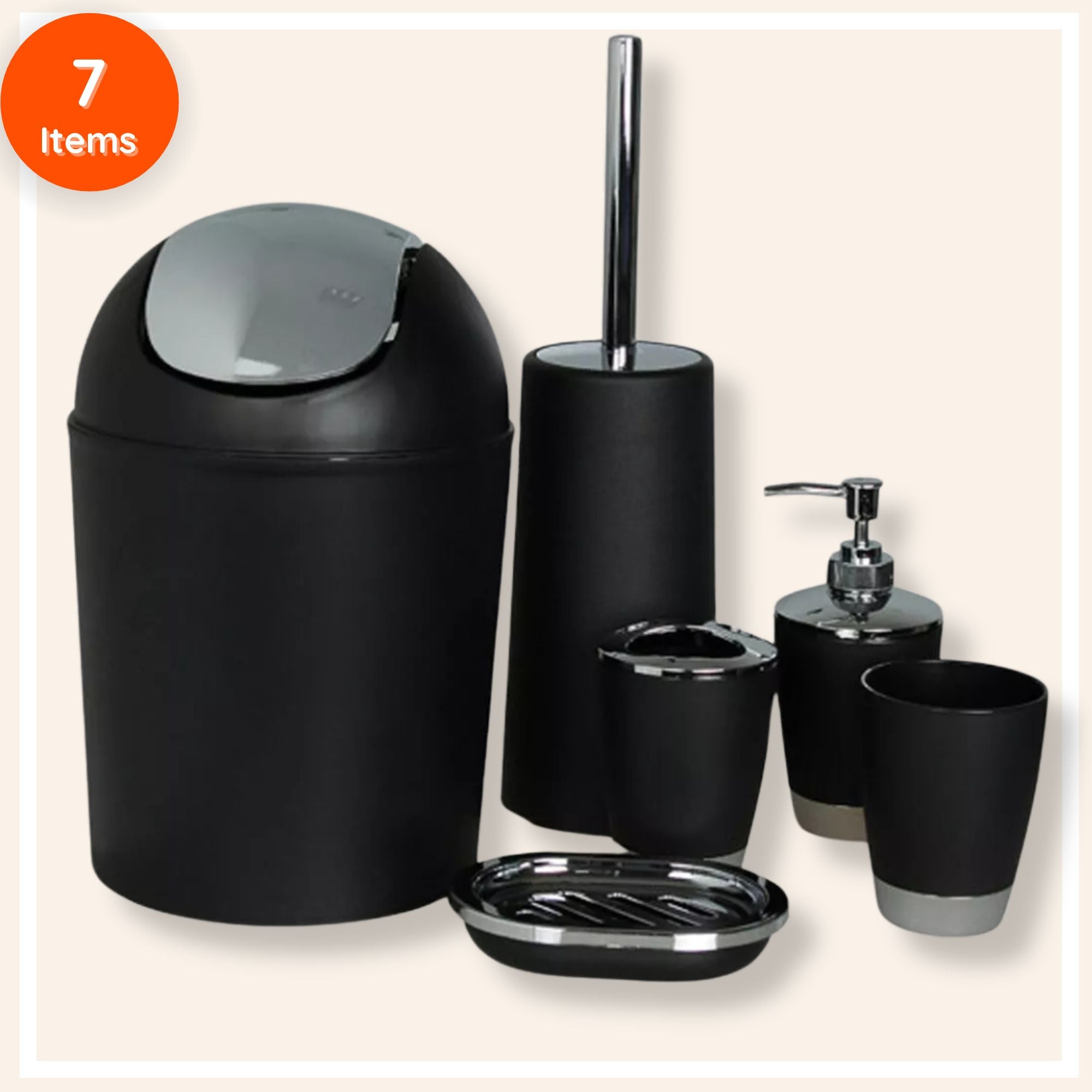 Essentials Bathroom Accessories Set | 7-Piece Student Bathroom Kit UK ...