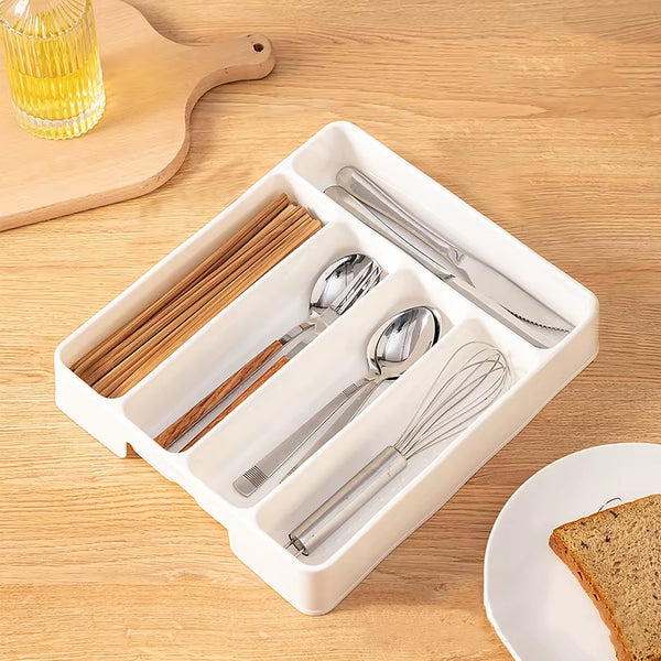 4/5 Grid Kitchen Cabinets Chopsticks and Tableware Storage Box Knife Fork Spoon Divider Organizer Knife Fork Drawer Storage