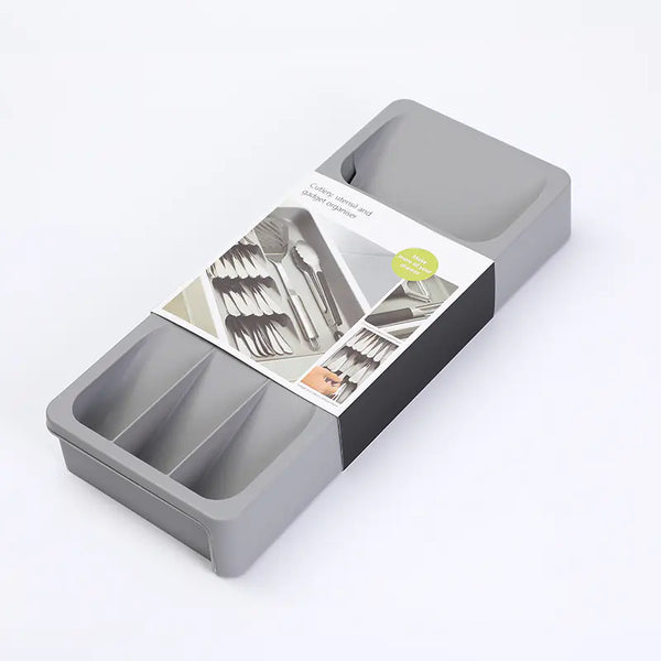 Retractable Knife and Fork Storage Box with Compartments