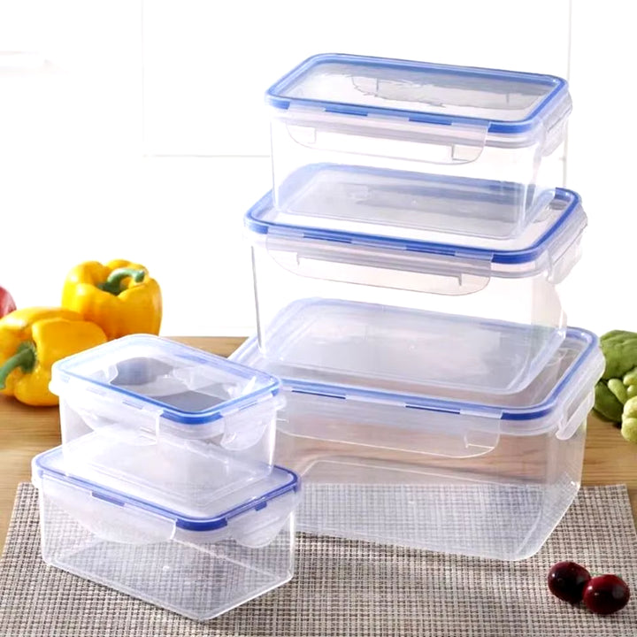 1Pc/4Pcs Refrigerator Storage Box Food Containers Plastic Fresh-Keeping Box with Lid Portable Storage Box Kitchen Organization