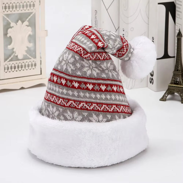 Snowfake Elk Hat Winter Thicken Knitted Velvet Cloth Adult Christmas Hat Merry Christmas Decor Gifts Happy New Year 2022 Naviida