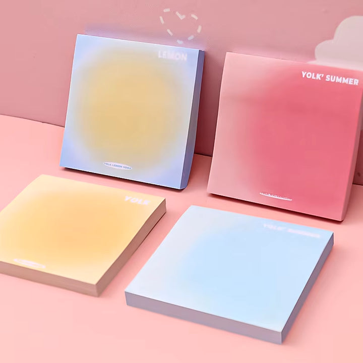 1 Piece  Adhesive Cute Gradient Color Kawaii Sticky Notes Notepad Memo Pad Office School Supplies Stationery Sticker