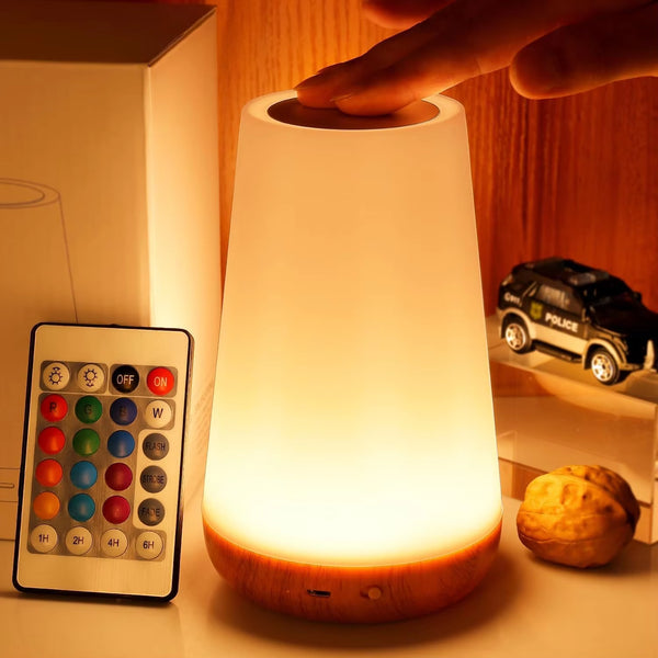 13 Color Changing Night Light Remote Control Touch USB Rechargeable RGB Night Lamp Dimmable Lamp Portable Table Bedside Lamp