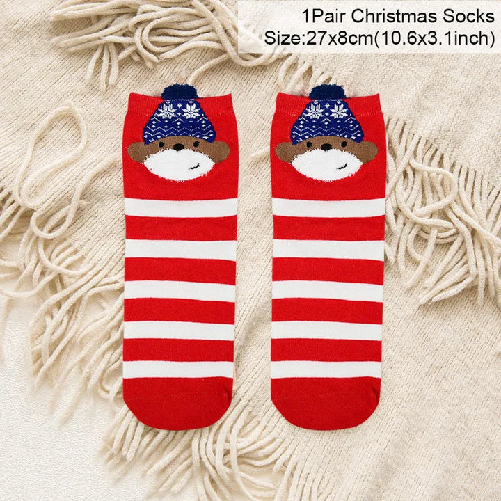 Cartoon Christmas Socks Ornaments Merry Christmas Decorations for Home Christmas Gifts Xmas Noel Navidad Happy New Year Supplies