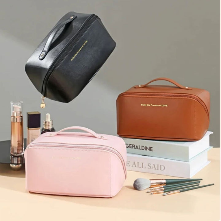 Leather Travel Cosmetic Bag - Student Essentials