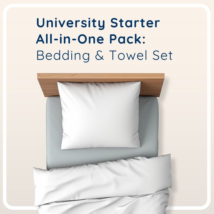 University Starter All-in-One Pack: Bedding and Towel Set - Student Essentials