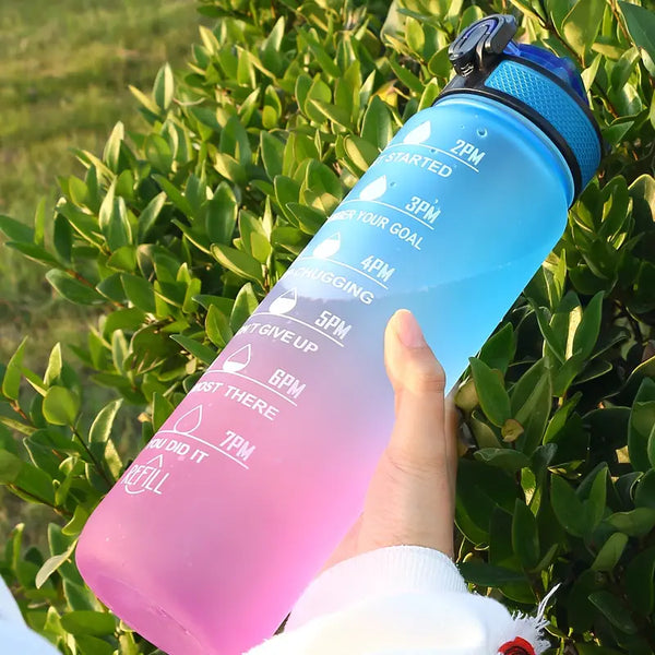 32oz Motivational Fitness Water Bottle with Time Marker