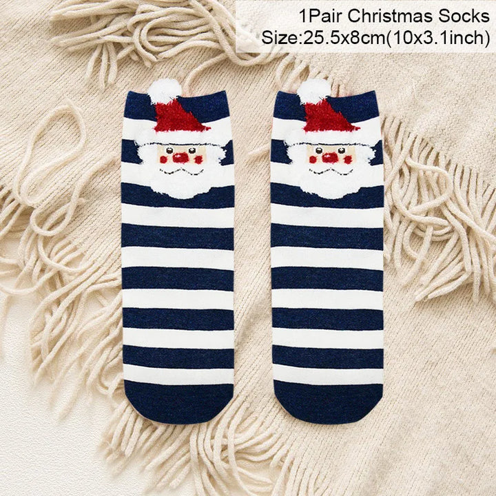 Cartoon Christmas Socks Ornaments Merry Christmas Decorations for Home Christmas Gifts Xmas Noel Navidad Happy New Year Supplies