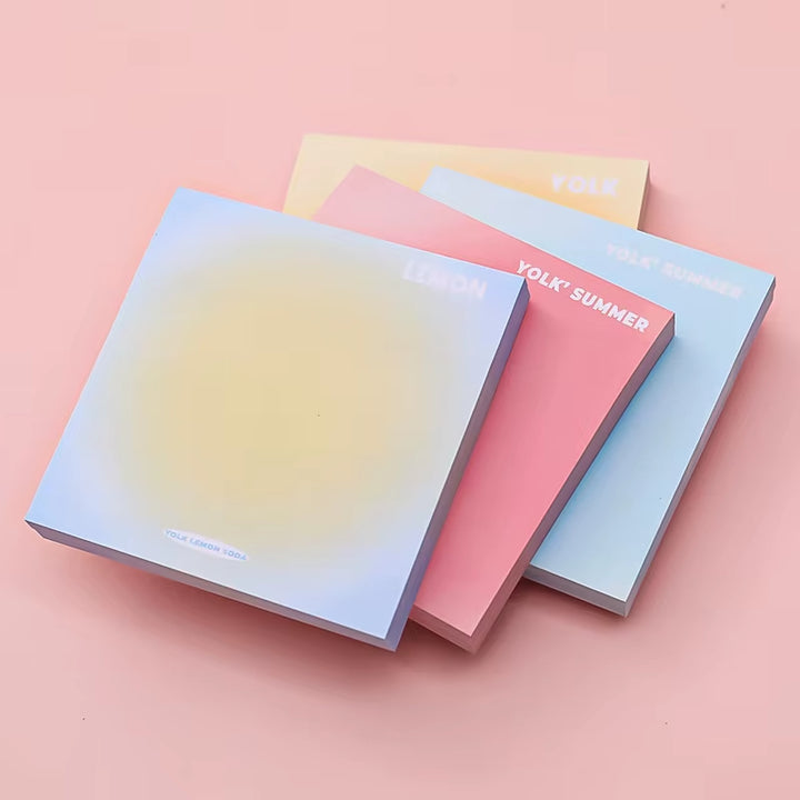 1 Piece  Adhesive Cute Gradient Color Kawaii Sticky Notes Notepad Memo Pad Office School Supplies Stationery Sticker