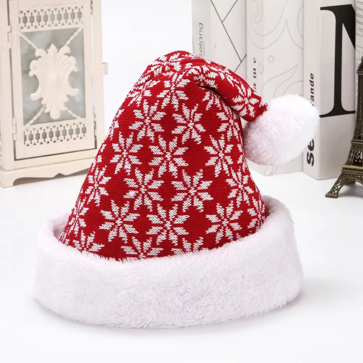 Snowfake Elk Hat Winter Thicken Knitted Velvet Cloth Adult Christmas Hat Merry Christmas Decor Gifts Happy New Year 2022 Naviida