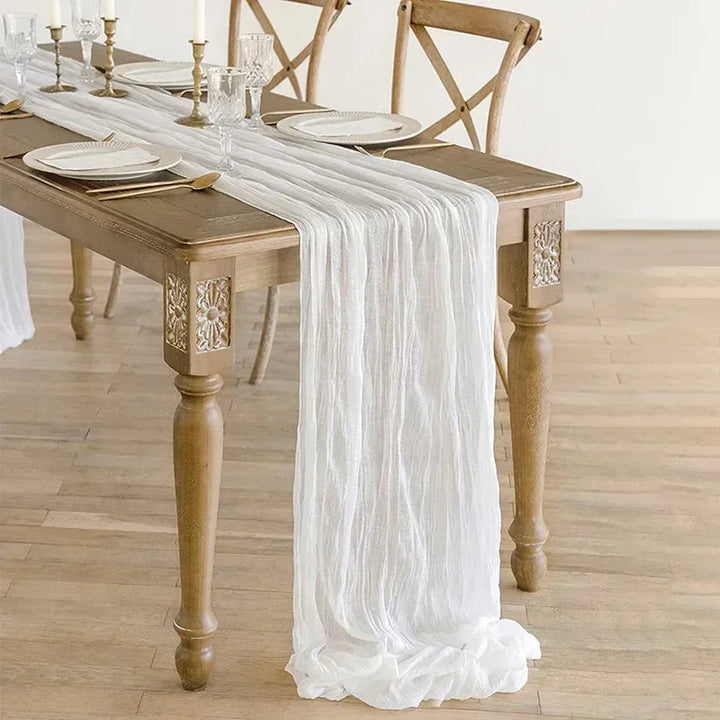 Gauze Table Runner Dinning Decoration 90*300CM Rustic Country Boho Beach Wedding Party Table Decor Christmas Table Runners