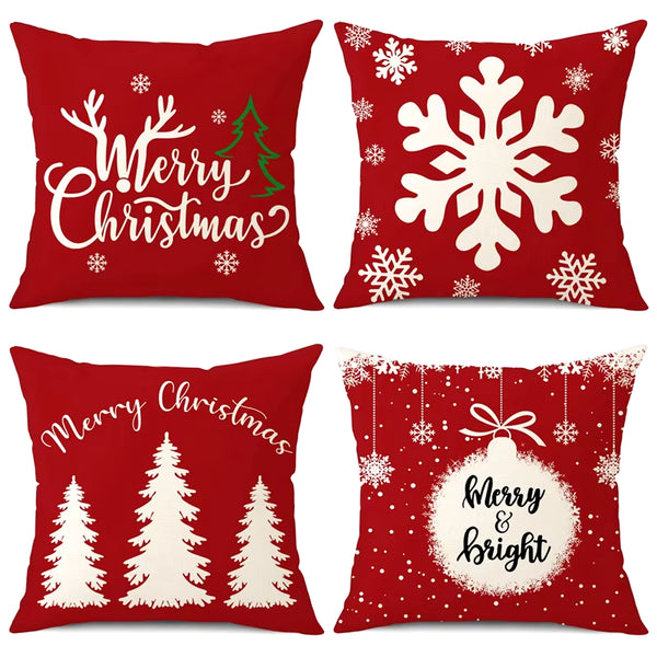 45Cm Merry Christmas Cushion Cover Pillowcase 2024 Christmas Decorations for Home Ornament Happy New Year Christmas Decor 2025